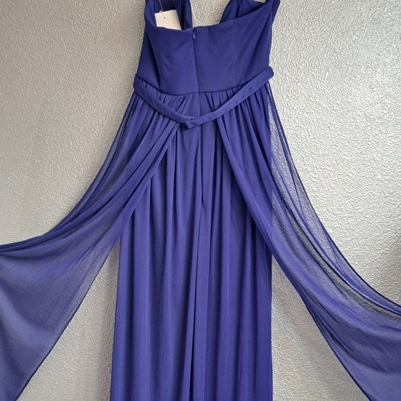 NWT David's Bridal Versa Convertible Cobalt Blue Formal Bridesmaid Dress - Picture 11 of 14